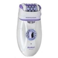 ราคา Kemei KM-2668 เครื่องถอนขนและโกนขนไร้สาย 2 in 1 หัวหมุนได้พร้อมยางนวด LED แสงส่องสว่าง - สีม่วง/ขาว (13580939282)