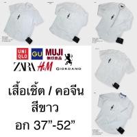ราคา เสื้อเชิ้ต / คอจีน สีขาว Uniqlo Zara Muji H&M (19654970276)