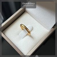 ราคา Gray & Gold แหวนวงเกลี้ยง TC ทรงมน หน้ากว้าง 3 มิล ชุบสีทอง 24k Gold แหวนชายหญิง คู่รัก แต่งงาน (27655749091)