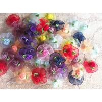 ราคา ดอกกุหลาบริบบิ้นผ้าซาติน 25 ชิ้น พร้อมระบายผ้าแก้ว (26803597025)