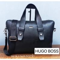 ราคา Hugo Boss Genuine Leather Business Bag สภาพสวย 8.5/10 ของแท้ มือ2 หนังแท้สวยมาก (20274860869)