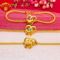ราคา สร้อยข้อมือลายคอเบนซ์จี้คิตตี้ น้ำหนัก 1 สลึง ทองคำเเท้96.5% ขายได้ จำนำได้ （มีใบรับประกัน） (4179556804)