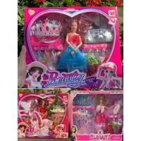 ราคา พร้อมส่งค่ะตุ๊กตาบาร์บี้หน้าสวย งอแขนขาได้ มีชุดแถม 8 ชุดพร้อมเครื่องประดับ ร่ม และกระเป๋า คุ้มมากมาย (6955496517)