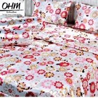 ราคา OHM ผ้าปูที่นอนและผ้านวมคู่ ผ้าซาตินแท้ 330 เส้น ขนาด 5 ฟุต 6 ชิ้น (ลายดอกไม้ชมพูหลากสี) (904881156)