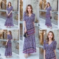 ราคา ป้าย Ananya เดรสผ้าพิมพ์ลายไทยทรงหางปลา สีสวยขับผิว คอวีแขนตุ๊กตา กระโปรงพริ้วๆสวยมาก ใส่ออกงานไปวัด (14077041981)