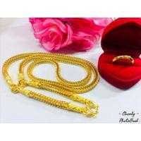 ราคา สร้อยคอลายสีเสา3ห่วงน้ำหนัก5บาทฟรีแหวนเกลี้ยง1วง (4436639576)