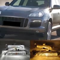 ราคา For Porsche Cayenne GTS Turbo 2007 2008 2009 2010 Car Front Bumper LED Fog Lamp Daytime Running Dri (40778487827)