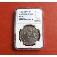 ราคา เหรียญเกรด NGC MS64 G Britain 25P Silver Jubilee of Reign 1977 (19849181058)