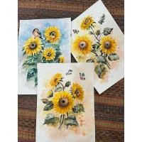 ราคา ภาพวาดดอกไม้ ดอกทานตะวัน ภาพตกแต่งติดผนัง ภาพวาดสีน้ำ ขนาดA4 กระดาษร้อยปอนด์ นำไปตกแต่งใส่กรอบให้สวยงาม (25191167615)