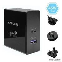 ราคา อะแดปเตอร์ชาร์จมือถือพร้อมหัวแปลงปลั๊กทั่วโลก CAPDASE RANGER SUPER2P45 QC 3.0 AND USB-C PD WALL CHARGER (6618171121)