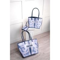 ราคา Luny bag - Light Denim กระเป๋าถือ หนังแท้ ปักชื่อ (29568387267)