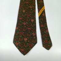 ราคา เนคไทมือสอง Salvatore Ferragamo Men's Silk Tie Green Novelty Design Made in Italy (40964009977)