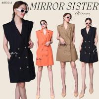 ราคา Mirrorsister เดรสคอปกสูททรงปล่อย ชุดทำงาน#40130.3 (26706832243)