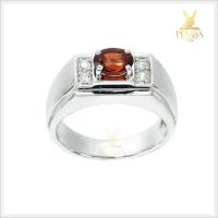 ราคา แหวนสเปสซาร์ไทต์ โกเมนสีส้มสวยใสหายาก เงินแท้925 ชุบทองคำขาว (8311500517)