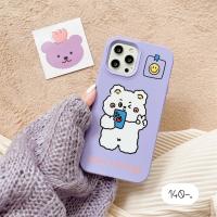 ราคา เคสประกบลายการ์ตูน เคสประกบไอโฟน ประกบซิลิโคนม่วงลายหมี (11776079966)