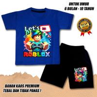 ราคา KATUN BOYS SHORT SLEEVE SUITS GIRLS เสื้อยืด ROBLOX 2 COTTON DTF กางเกงสีดํา (29910874704)