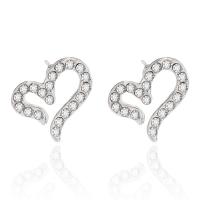 ราคา SSA Luxury 925 Silver Crystal Heart Shape Stud Earrings AB6 (56054937001)