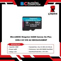 ราคา MicroSDXC Kingston 64GB Canvas Go Plus UHS-I U3 V30 A2 SDCG/64GBSP (53157046903)