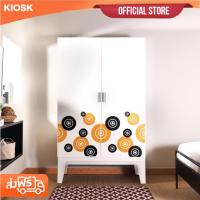 ราคา [จัดส่งพร้อมติดตั้งฟรี] KIOSK ตู้เสื้อผ้าRopa บานเปิดทึบ ลายกราฟฟิก (13375073173)