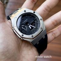 ราคา G-Shock Custom Luxury Watch เอพี Style Classic Silver Black Rubber ของแท้ รับประกัน 1 ปี (13680868166)