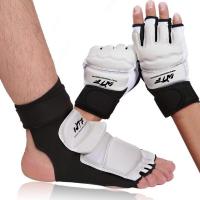 ราคา นวมชกมวย ถุงมือครึ่งนิ้วสำหรับเทควันโด พร้อมเท้าปก ออกแบบเพื่อป้องกันมือและเท้า เหมาะสำหรับผู้ใหญ่และเด็ก (48607657035)