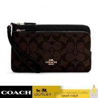 ราคา NEW กระเป๋าคล้องมือ COACH C5576 DOUBLE ZIP WALLET IN SIGNATURE CANVAS (IMAA8) (28419347695)