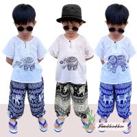 ราคา ชุดเด็ก เสื้อผ้าเด็ก กางเกงช้างเด็ก ชุดเด็กลายช้าง เสื้อเมืองช้างเด็ก หญิง ชาย 1-8ขวบ เสื้อพร้อมกางเกงกางเกงขาจั๊ม (23822016713)