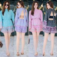 ราคา จั้ม​สูท​สาว​อวบ​ จั้มสูทผูกคอ แขนกระดิ่ง ทรงเก๋ โชว์หลัง (5068920963)