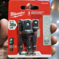 ราคา Milwaukee Shockwave 3 pcs Socket Hex Adapter Set (48-32-5033) 1/4" 3/8" 1/2" (7638495969)