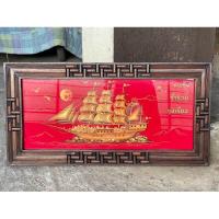 ราคา กรอบรูป ภาพมงคล พร้อมกรอบรูปไม้สัก เรือสำเภาสีทอง⛵️ กรอบรูปไม้สัก เรือสำเภาสีทอง️ ตกแต่งบ้าน โรงแรม ร้านอาหาร (11910781851)
