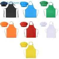 ราคา Poc เด็กครัวสีทึบ Chef ชุดเด็กทําอาหารกระเป๋าผ้ากันเปื้อน Bib หมวกชุด (46155822049)