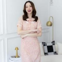 ราคา พร้อมส่ง เดรสสีชมพู งานป้าย Dress World เดรสสั้นคอปก ลายดอก แต่งระบายลูกไม้ น่าร๊ากมากจ้า (22858322835)