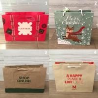 ราคา ถุง ถุงกระดาษ แบรนด์ Central เซ็นทรัล , Merry Christmas , ROBINSON และ THE MALL ของแท้ หรูหราไฮโซ ลายสวย ใส่ของขวัญ (51601128044)
