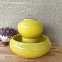 ราคา โอ่งน้ำล้นเซรามิค(สีเหลือง)แถมปั๊มน้ำ.สินค้ามาใหม่ (20605330444)