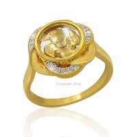 ราคา แหวนกังหันแชกงหมิว แหวนทองชุบ24k. ประดับเพชรcz. พร้อมนำโชค ลาภ เงินทอง ความรัก R20 (7769950731)