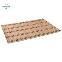 ราคา OKHOBBY 4 ชิ้นไม้ไผ่ตาราง Placemats, 17.7 x 11.8 นิ้วไม้สแควร์ Placemats, ทนทานทนความร้อนพับไม้ไผ่ธรรมชาติ Placemat สําหรับร้านอาหารห้องครัว (55358040714)