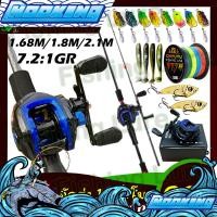 ราคา เบ็ดตกปลาครบชุด fishing rod set รอกพร้อมคัน คันเบ็ดรอกหยดน้ำ แรงดึง 10กก โลหะผสม รอกหยดน้ำ (29611307909)
