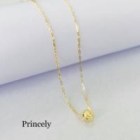 ราคา Princely สร้อยคอทองเคแท้ 9K ลายโซ่ฝรั่งพร้อมจี้บอลทอง18k (2699420221)