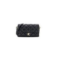 ราคา [BU220403142] Chanel / Flap Bag With Pearl And Woven Chain CC Logo Lambskin GHW (16562313383)