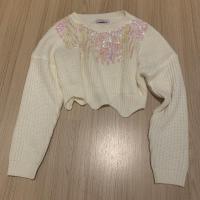 ราคา ครอปไหมหรมสีขาวปักเลื่อม (11856566006)