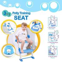 ราคา บันไดกระโถน 3in1 Potty Training Seat กระโถน บันไดกระโถน ที่รองนั่งชักโครก ฝึกขับถ่ายของเด็ก พกพาได้ แข็งแรง สำหรับเด็ก (5301969812)