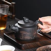 ราคา เครื่องปั้นดินเผาสีม่วงต้อนรับแขกซองหลงหม้อสามารถยกเครื่องชงชากังฟูชุดน้ําชากาน้ําชาครัวเรือนหม้อเดียวความจุขนาดใหญ่หม้อสไตล์จีนย้อนย (57708508672)