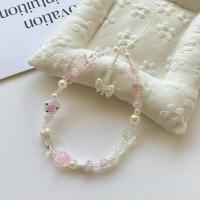 ราคา GANTUNGAN ที่วางโทรศัพท์ลูกปัดดอกไม้สีชมพูน่ารัก (51207538090)