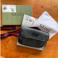 ราคา กระเป๋าหนังคาดอกสีดำพิมพ์ลายGG (23744304321)