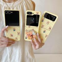 ราคา LUKEN เคสโทรศัพท์สําหรับ Samsung Galaxy Z Flip 7 6 5 4 3 ค้นหา N3 N2 FLIP น่ารักหมีสีเหลือง PC ปกหลังวงเล็บขาตั้งโซ่สําหรับ findn2 3 พลิกค้นหา N2 n3 Flip Z Flip6 Flip5 Flip7 (40361887397)