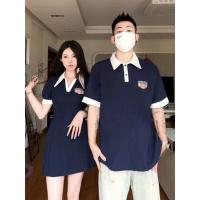 ราคา [ส่งจากไทย ] เสื้อคู่รัก เสื้อโปโล เดรสโปโลคู่กับแฟน เสื้อโปโลสีน้ำเงิน ดำ (ชุดคู่รัก ชุดคู่กับแฟน (53004599688)