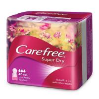 ราคา carefree แคร์ฟรี แผ่นอนามัยซุปเปอร์ ดราย ไม่มีน้ำหอม 40ชิ้น (8850007331599) (7051063099)