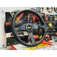 ราคา พวงมาลัย momo corse แท้ มือสอง italy ขนาด 350mm. หนังแท้ ก้านตรง momo corse steering wheel black spoke โมโม่ ครอส (25285257188)