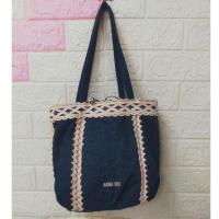 ราคา ANNA SUI BAG แบรนด์ญี่ปุ่น กระเป๋าถือผ้ายีนส์ handbag กระเป๋าผ้า กระเป๋าผ้าสุดน่ารัก *สูง10" *กว้าง 10" *สียีนส์ สภ (24344913211)