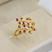 ราคา แหวนทรงใบมะกอก เสริมโชค พลอยทับทิมเผาเก่า แหวนเงินแท้ 92.5% พร้อมใบรับประกันและกล่องแหวน (13646564194)